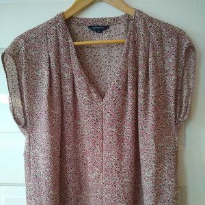 Land's End Violet Floral Print Top size 10